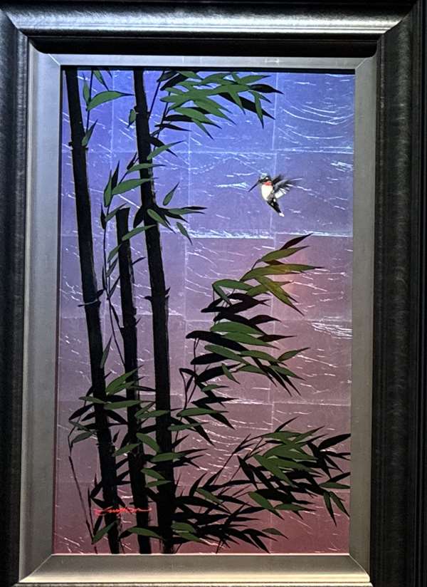 Patrick GuytonArt titleBamboo Hideaway 30x18 Silver Leaf Themed Unique