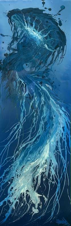 Blue Jellyfish 12X36 