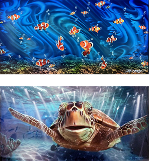 DeRubeis Underwater Suite BOTH Clowning Around and Thatcher the Turtle 12x24