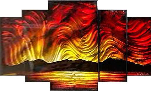 Chris DeRubeisArt titlePele's Fire 5 Panel 44X72