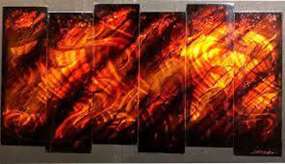 6 Panel Amber Abstract Sleek 38X72