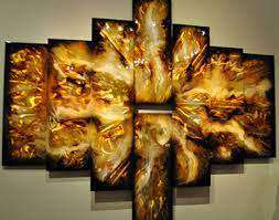 Chris DeRubeisArt title8 Panel Elegance Gold Smoke Black 60x84