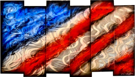 Chris DeRubeisArt title6 Panel Sleek American Flag 38x72