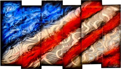 Chris DeRubeisArt title6 Panel Sleek American Flag 38x72