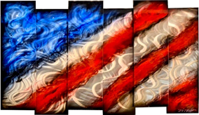 6 Panel Sleek American Flag 38x72