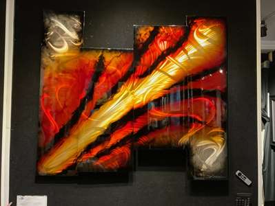 Chris DeRubeisArt title4 Panel Elegance Red Triumph