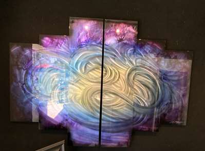 Chris DeRubeisArt title6 Panel Elegance Blue Purple 44X72