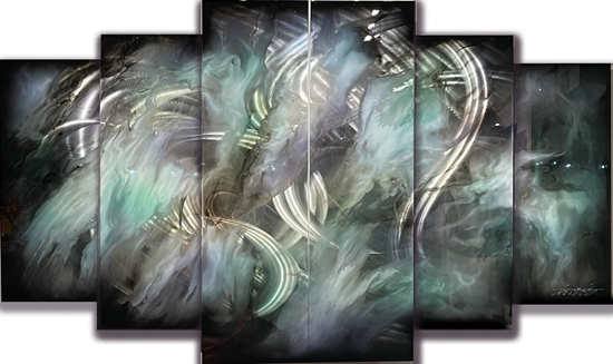 Chris DeRubeisArt title6 Panel Elegance Sea Foam 44x72