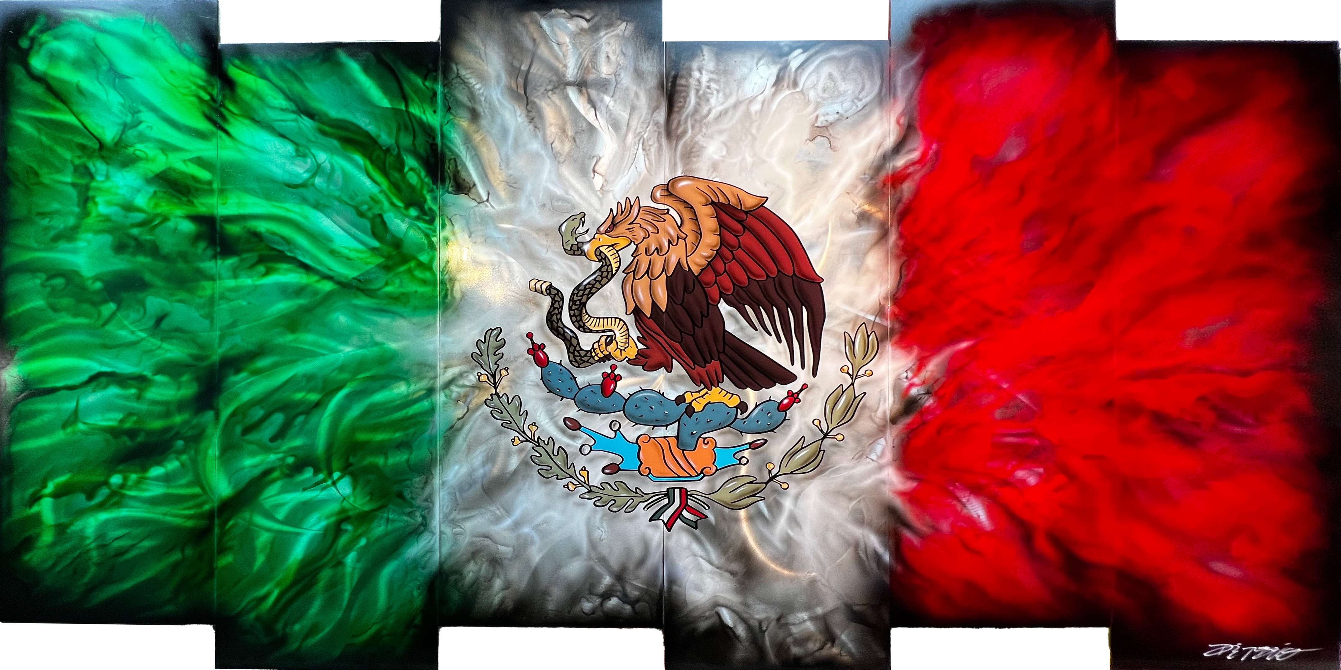 Chris DeRubeisArt titleMexican Flag 18x36