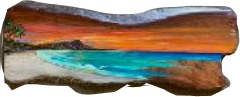 Art titleOil Painting on Koa wood “Dimond Head” 14" x 36"