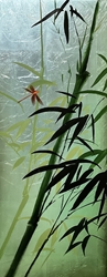 Patrick Guyton Art title Sage Dragonfly 30x12 Silver Leaf Original