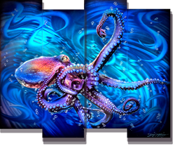 Chris DeRubeis Art title 4 Panel Whats Kraken Panel 37X44